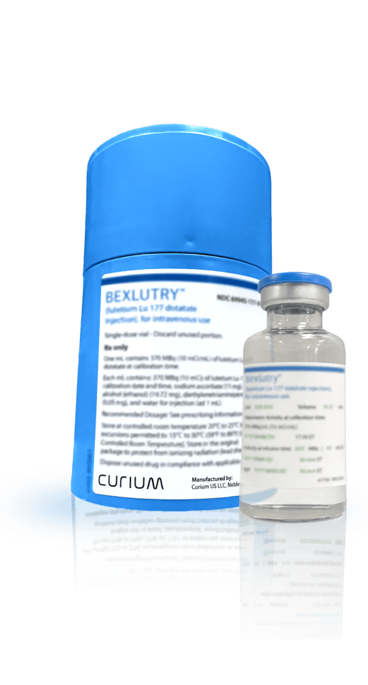 Single-dose vial of BEXLUTRY™ (lutetium Lu 177 dotatate).