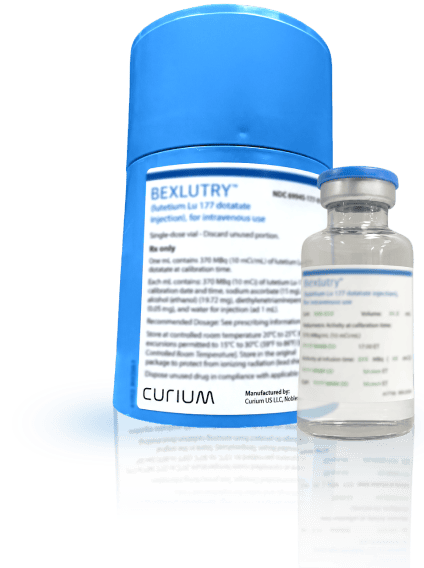 Single-dose vial of BEXLUTRY™ (lutetium Lu 177 dotatate).